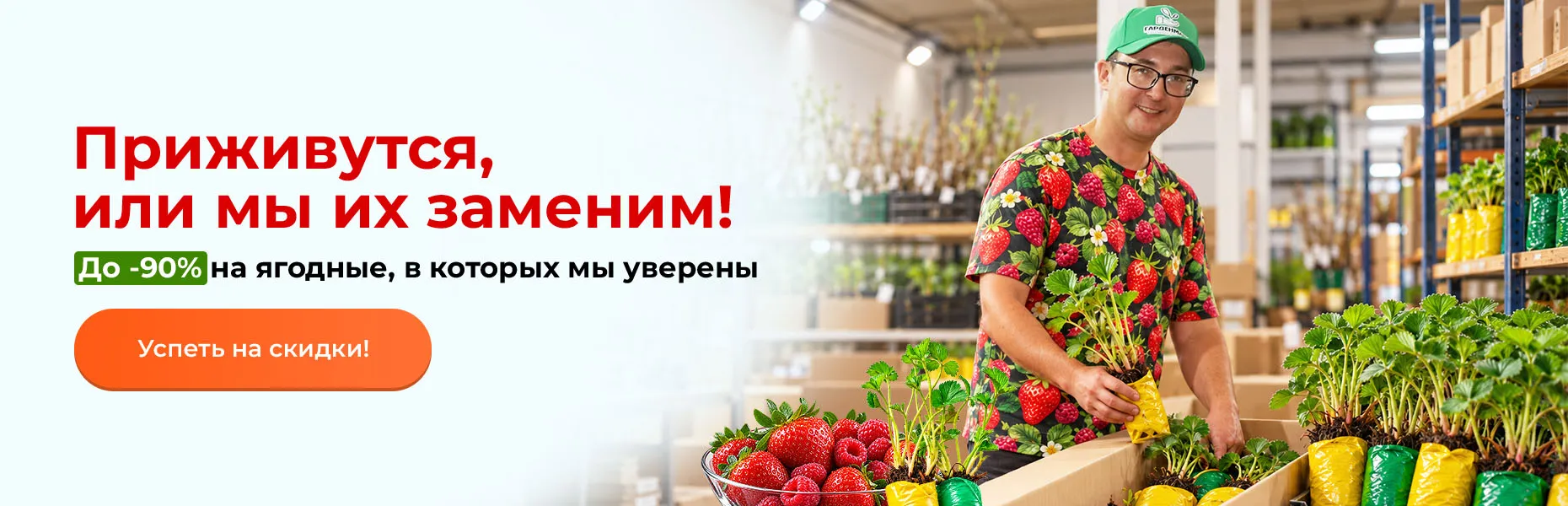 Приживутся, или мы их заменим! До -90% на ягодные, в которых мы уверены