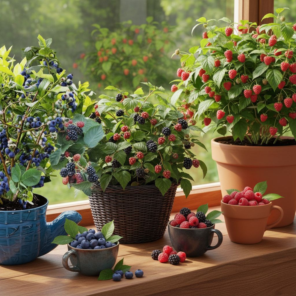 Комплект растений для дома "Ягоды на подоконнике" из 3 сортов № 1