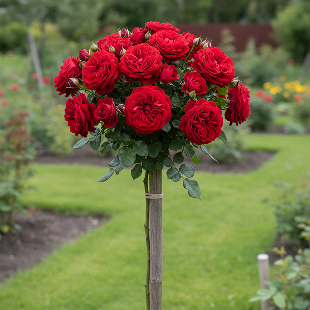 Роза штамбовая Красная Шапочка