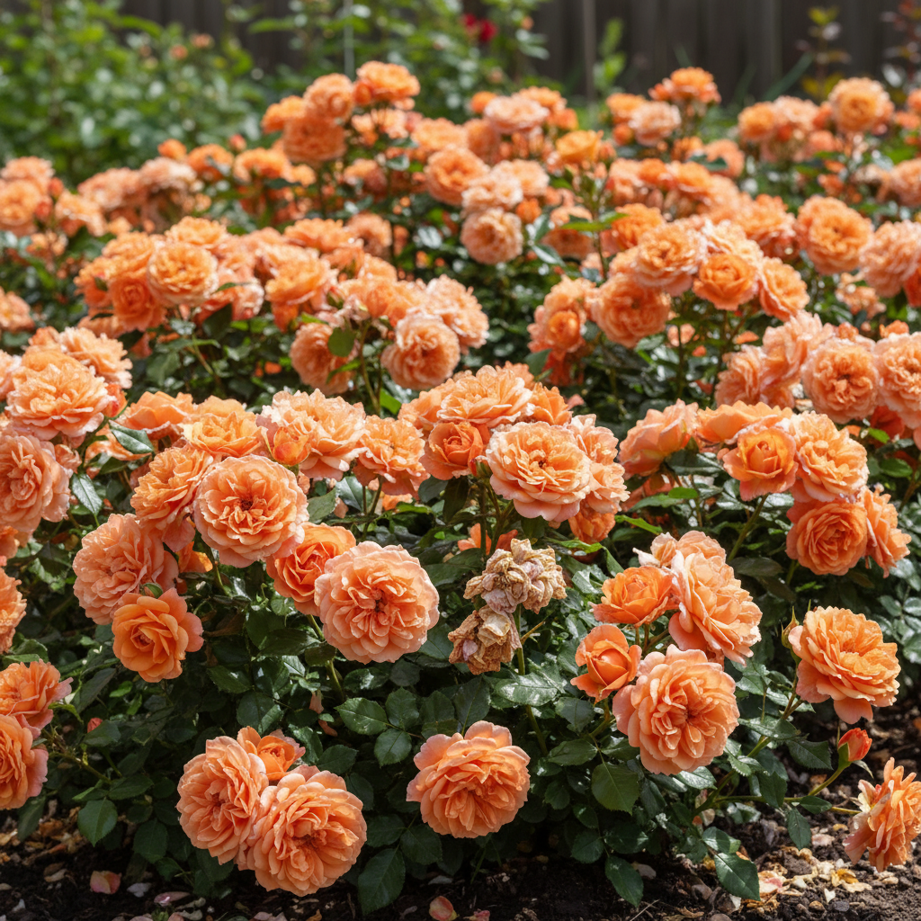 Роза почвопокровная Миниатюр Оранж № 1