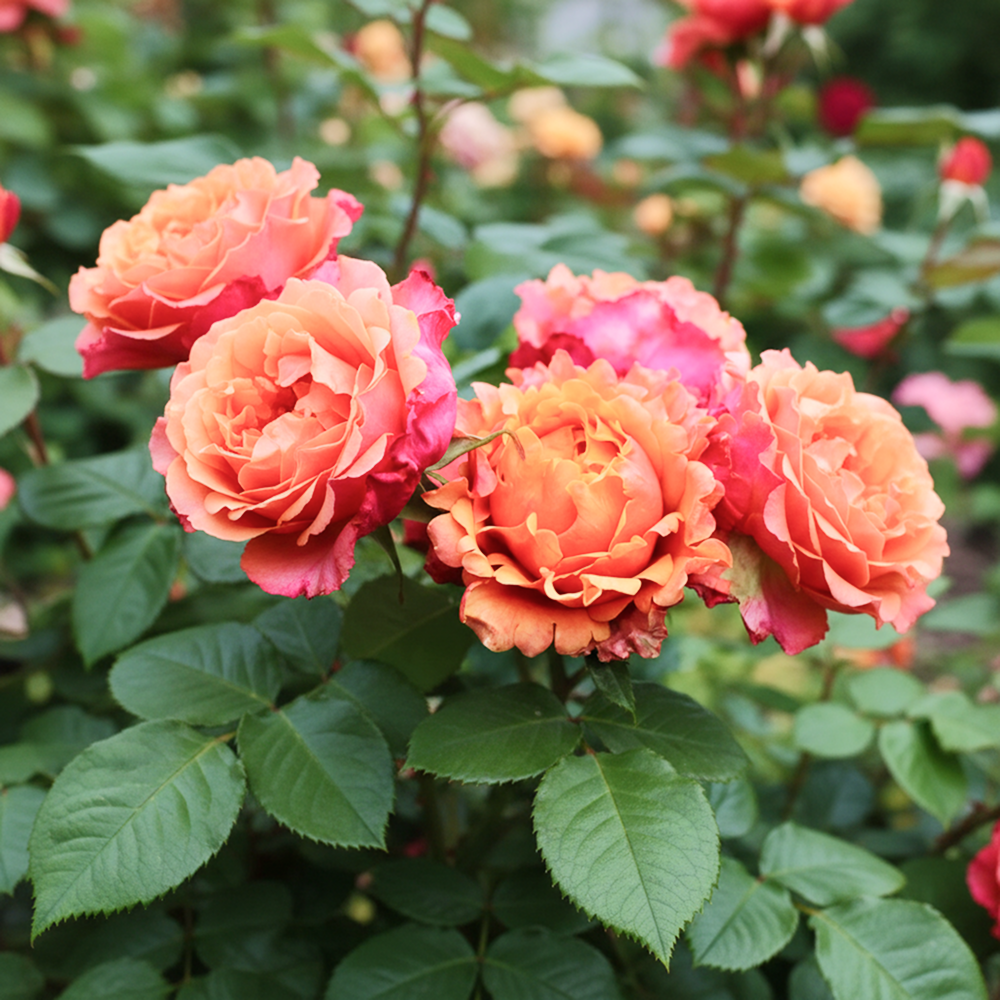 Роза флорибунда хамелеон Изи Даз Ит