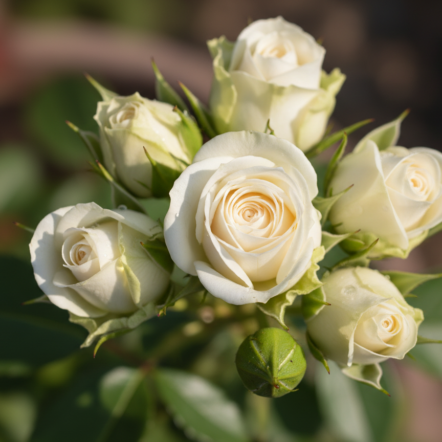 Роза спрей Вайт Лидия № 1