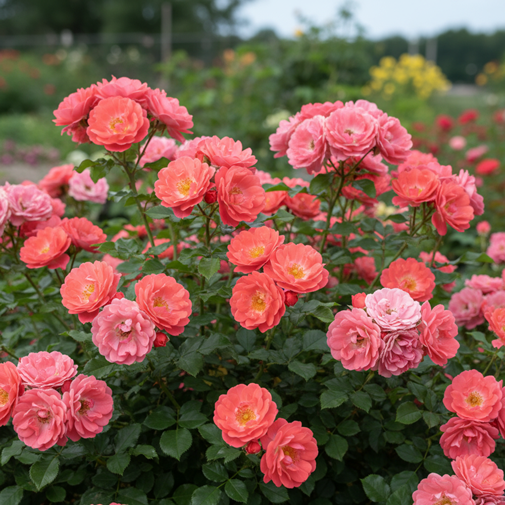 Роза почвопокровная с непрерывным цветением Корал Дрифт № 1