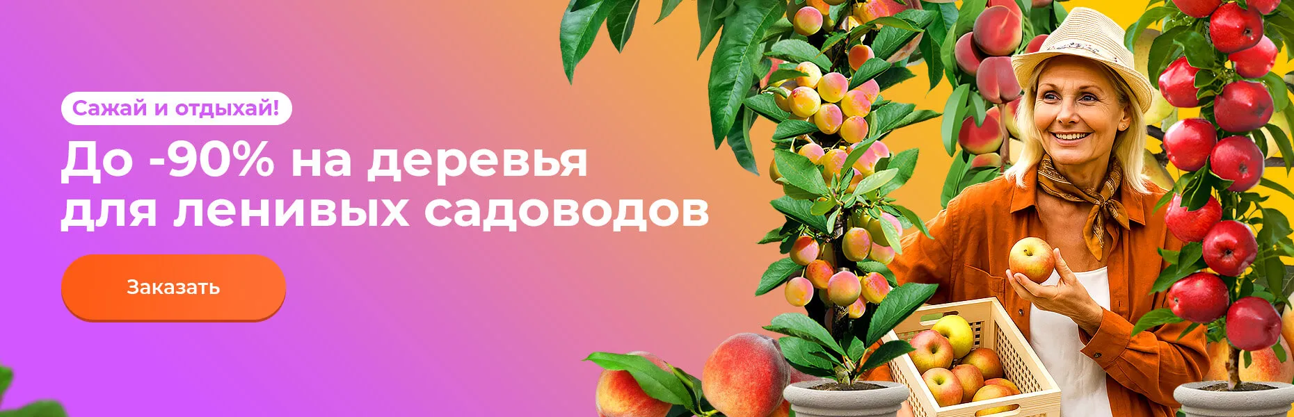 Сажай и отдыхай! До -90% на деревья для ленивых садоводов
