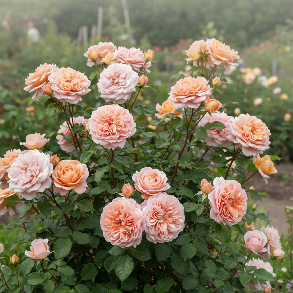 Роза шраб с ароматом спелых фруктов Бель Де Анжу