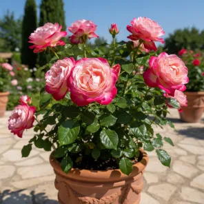 Роза флорибунда горшечная Суни