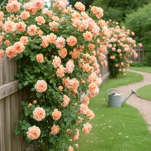 Роза плетистая Пич Мельба