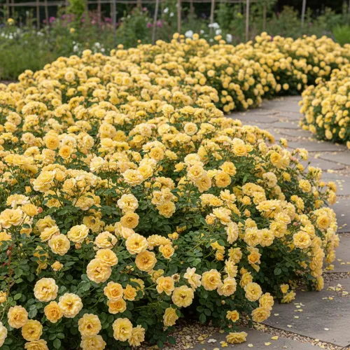 Роза почвопокровная обильноцветущая Еллоу Фейри