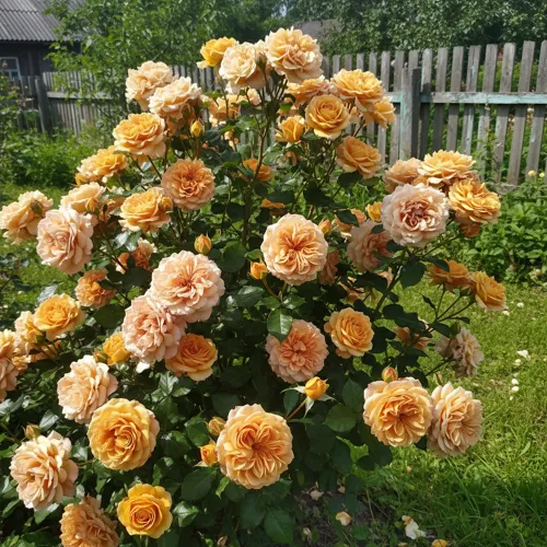 Роза шраб обильноцветущая Карамелла